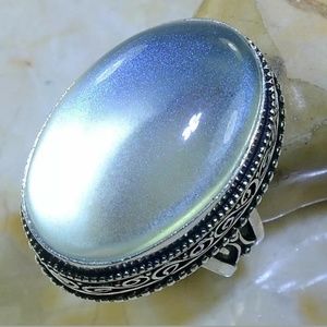 *Sale* New Dichroic Glass Silver Ring.